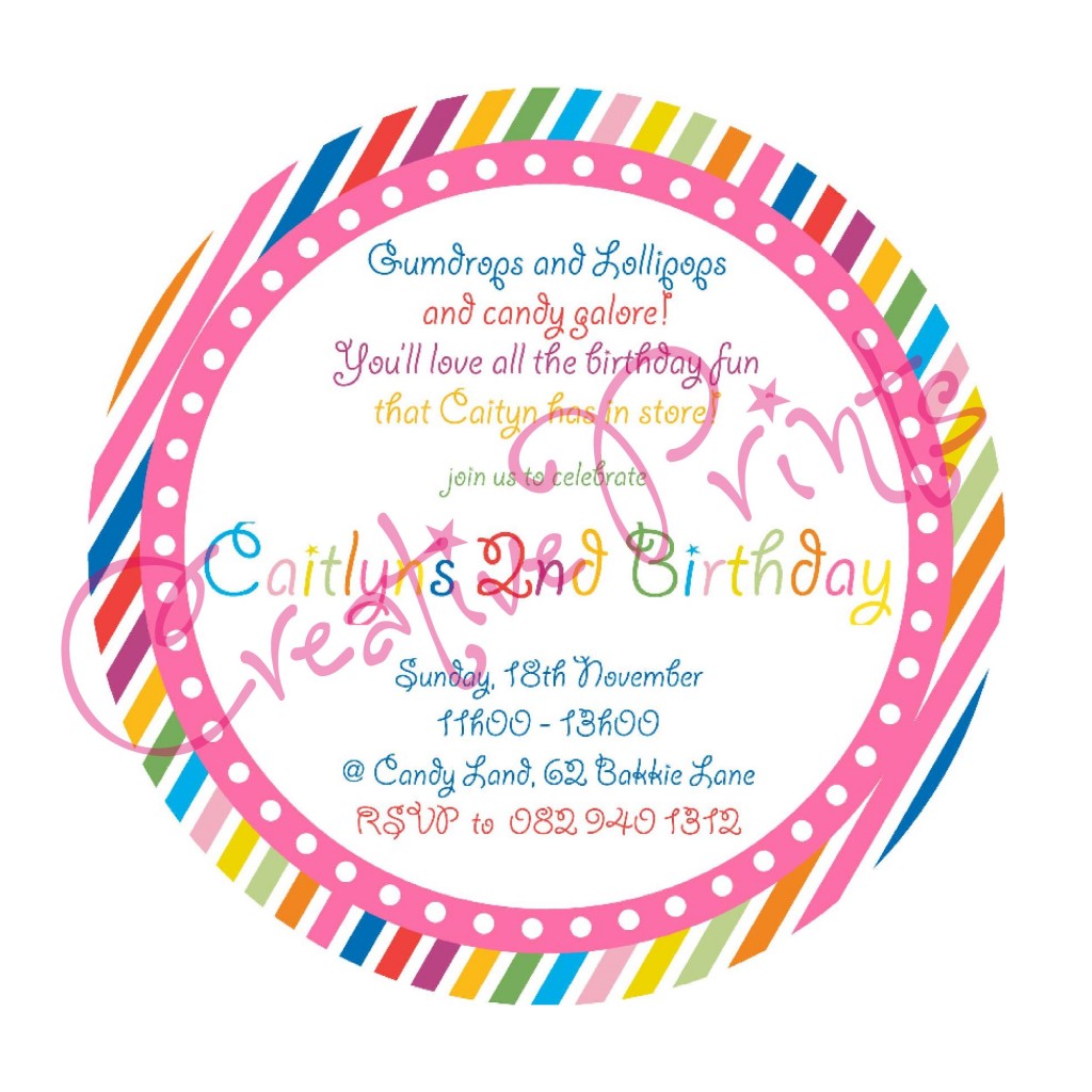 Candy Land Party Invite
